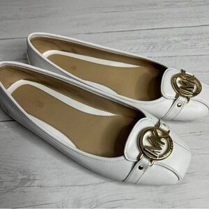 Michael Kors White Leather Flats